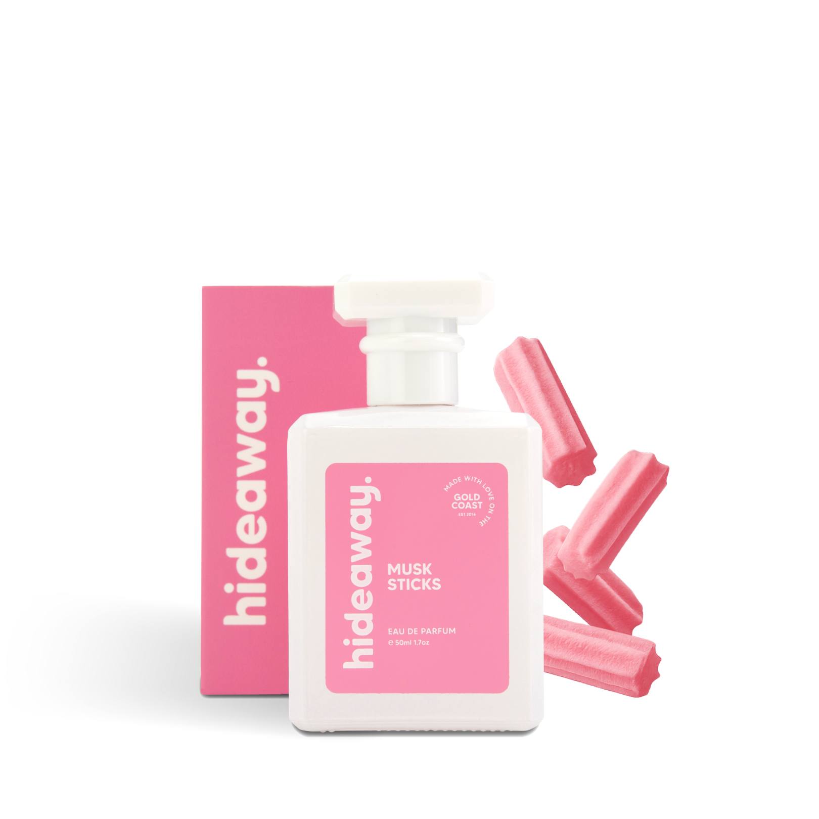 Nostalgic perfume with a sweet musk stick candy scent.