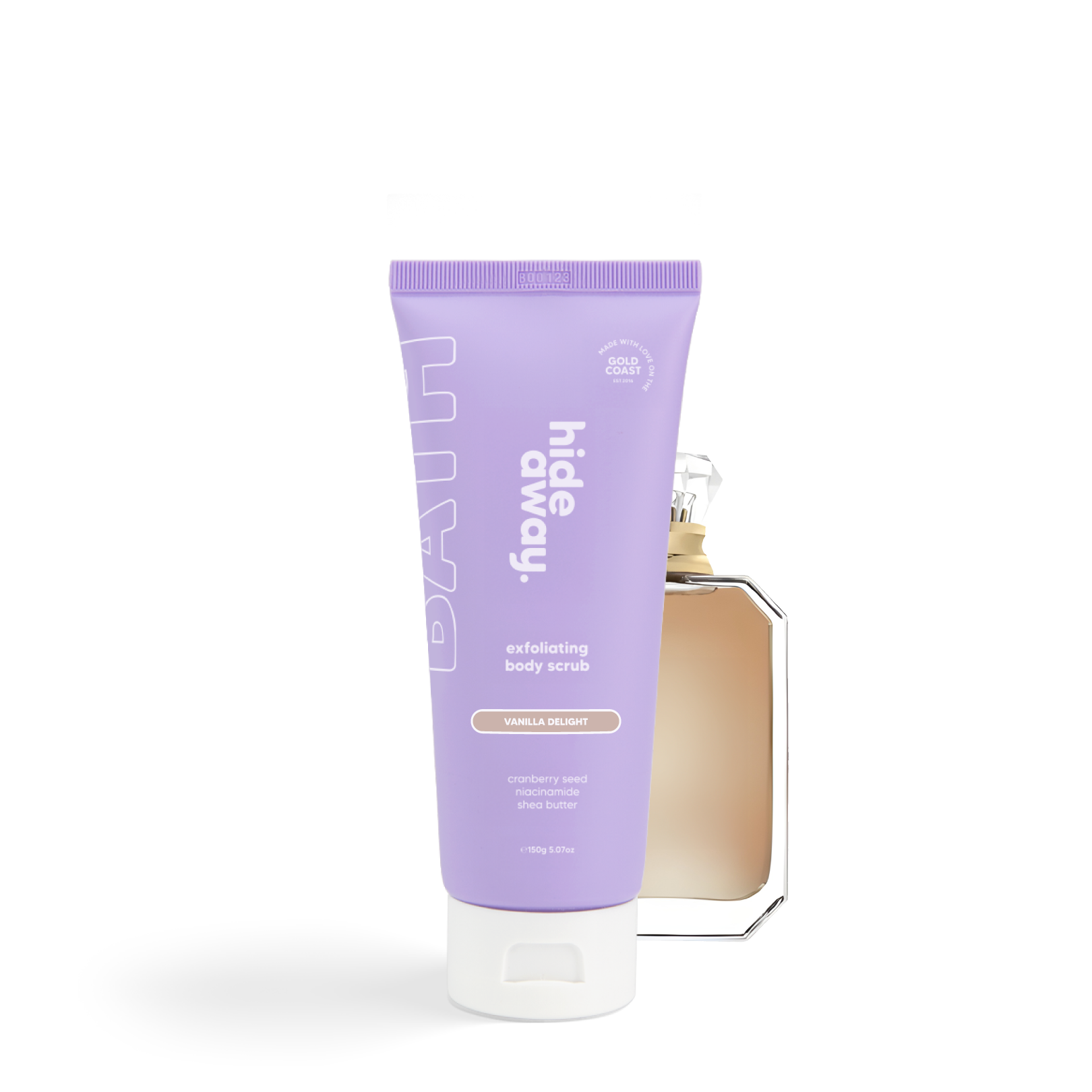 Gentle scrub with a sweet vanilla bean scent. Smooths skin and leaves it soft and glowy.
