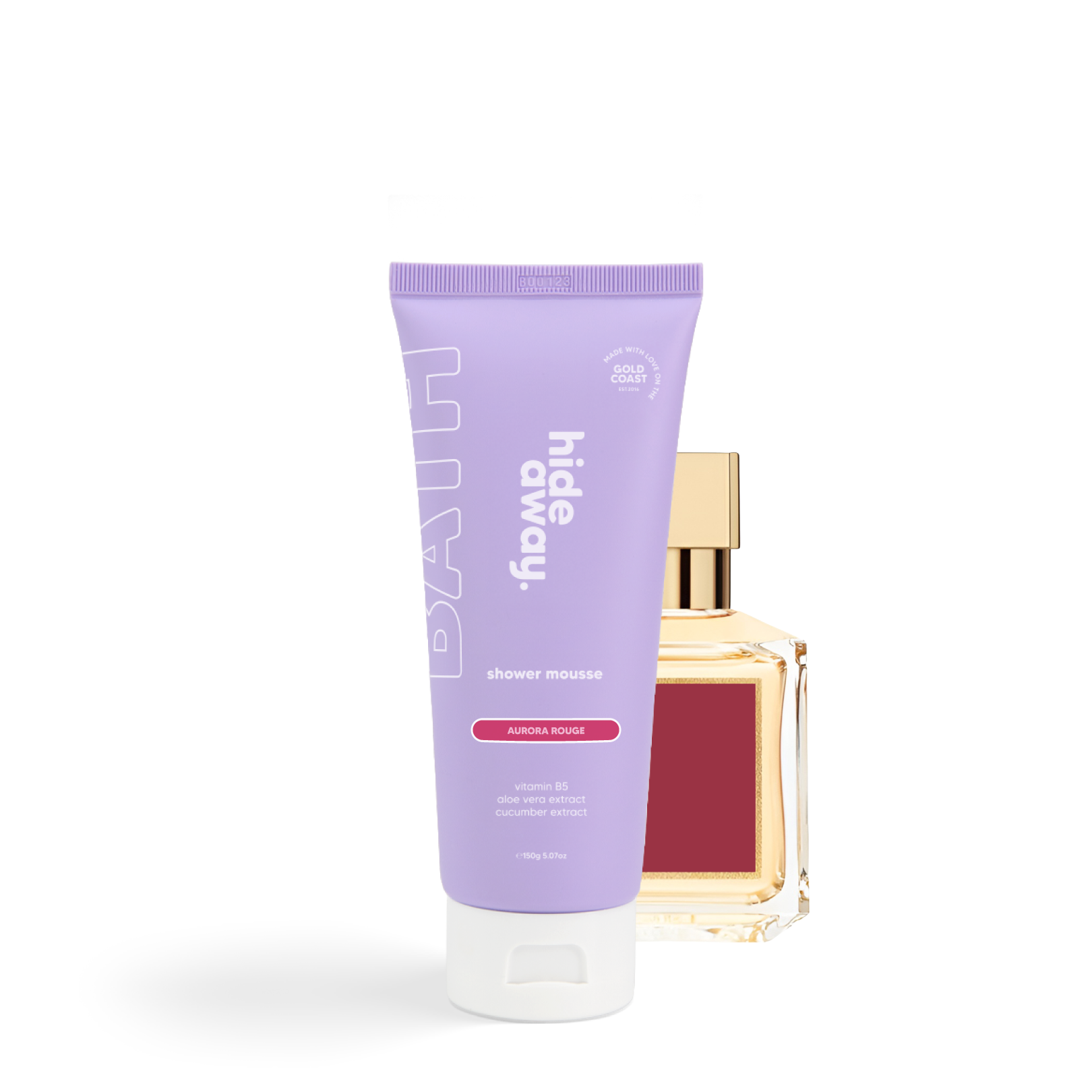 Luxe shower mousse with a bold, romantic scent of red berries, florals, and musk. Silky, foamy, and indulgent.