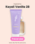 hideaway. Mini Vanilla Delight Body Scrub, inspired by Kayali Vanilla 28, travel size, made in Australia