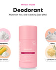 Aurora Rouge deodorant, key ingredients: magnesium, corn starch, silica and candelilla wax