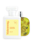 Hideaway. Chasing Sunlight perfume 50ml beside the Floral Street Sunflower Pop bottle it is inspired by