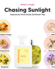 Notes inside Chasing Sunlight: Mandarin orange, passionfruit, bergamot, bellini, plum blossom, orris