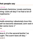 Three five star customer reviews of Hideaway. Chic Allure perfume