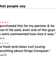 Two five star customer reviews of Hideaway. Kings Conquest perfume
