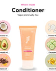Aurora Rouge conditioner mini, key ingredients: coconut oil, avocado oil, jojoba oil, vitamin B5, cucumber and vitamin E