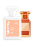 Hideaway. Peachy Nights perfume 50ml beside the Tom Ford Bitter Peach bottle it is inspired by