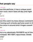 Three five star customer reviews of Hideaway. Peachy Nights perfume