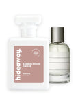 Hideaway. Sandalwood Grove perfume 50ml beside the Le Labo Santal 33 bottle it is inspired by