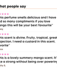 Three five star customer reviews of Hideaway. Wild Mango perfume
