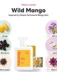 Notes inside Wild Mango: Mango, blackberry, black pepper, wild orris, jasmine, black lotus