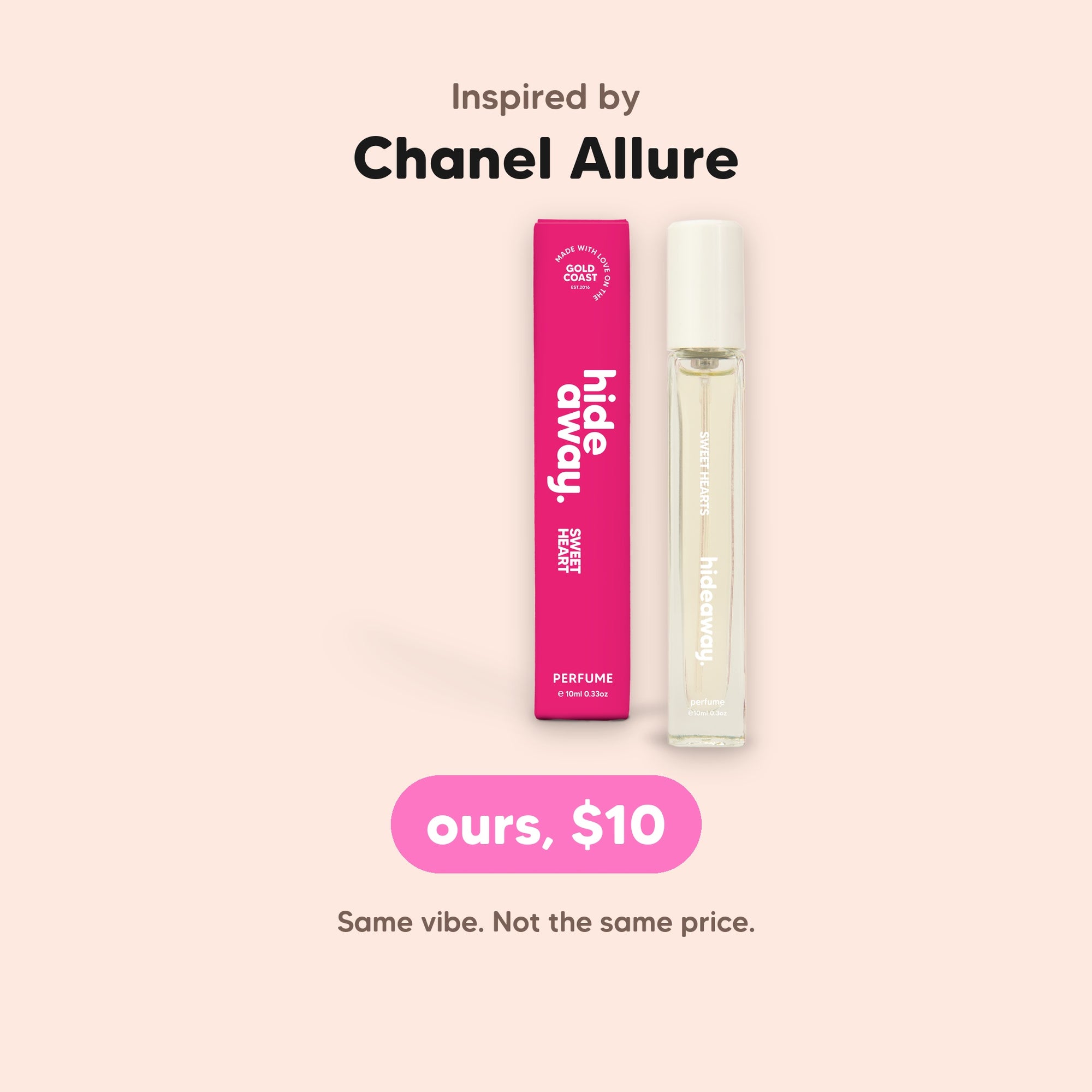 hideaway. Sweet Heart Perfume 10ml, inspired by Chanel Allure, $10, made in Australia
