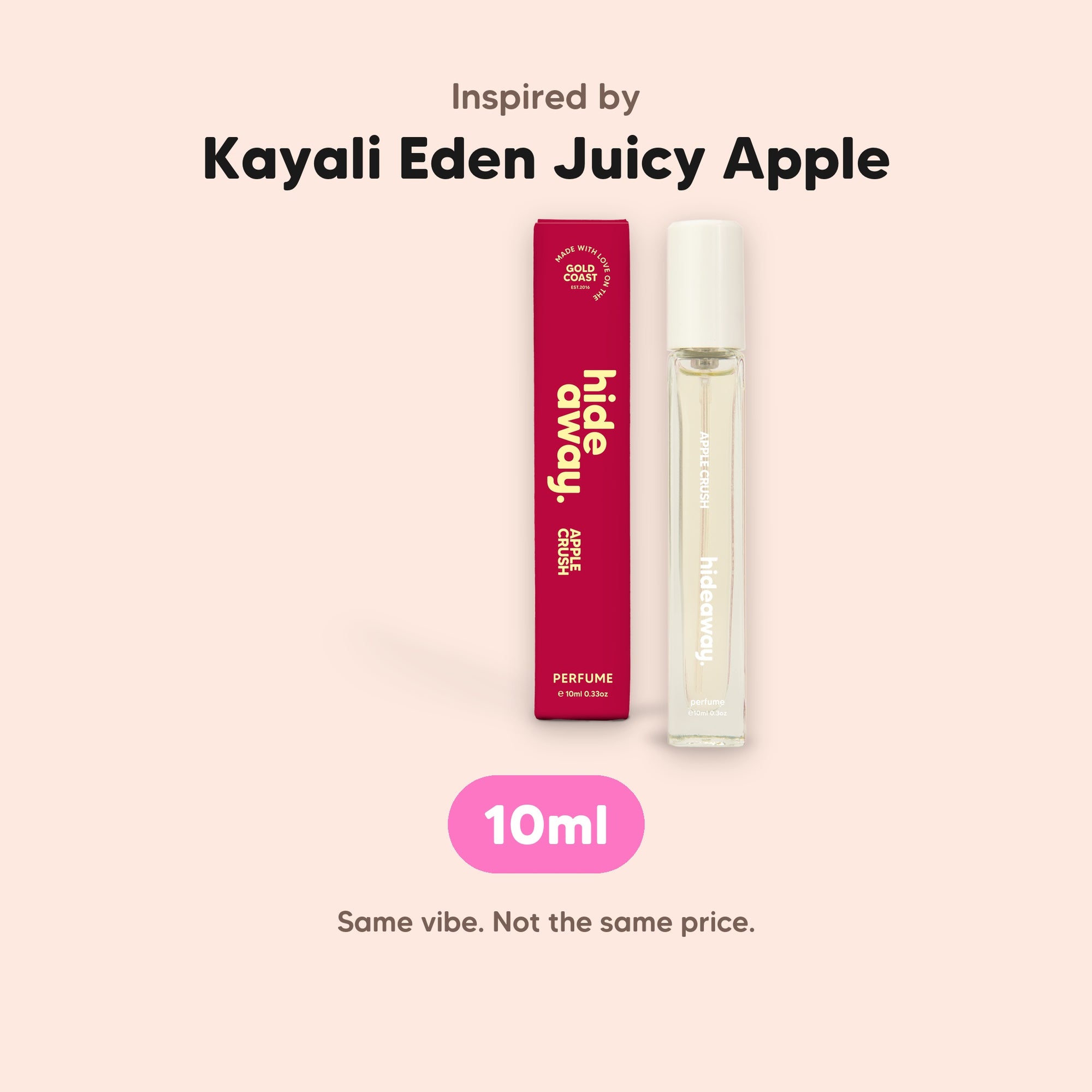 hideaway. Apple Crush Perfume 10ml, inspired by Kayali Eden Juicy Apple, made in Australia