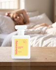 hideaway. Golden Run perfume 50ml bottle on a bedside table in warm morning light