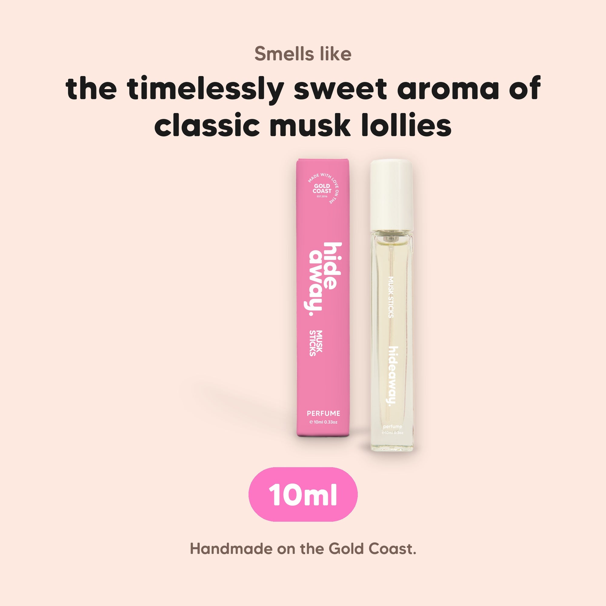 hideaway. Musk Sticks Perfume 10ml, vegan and made in Australia