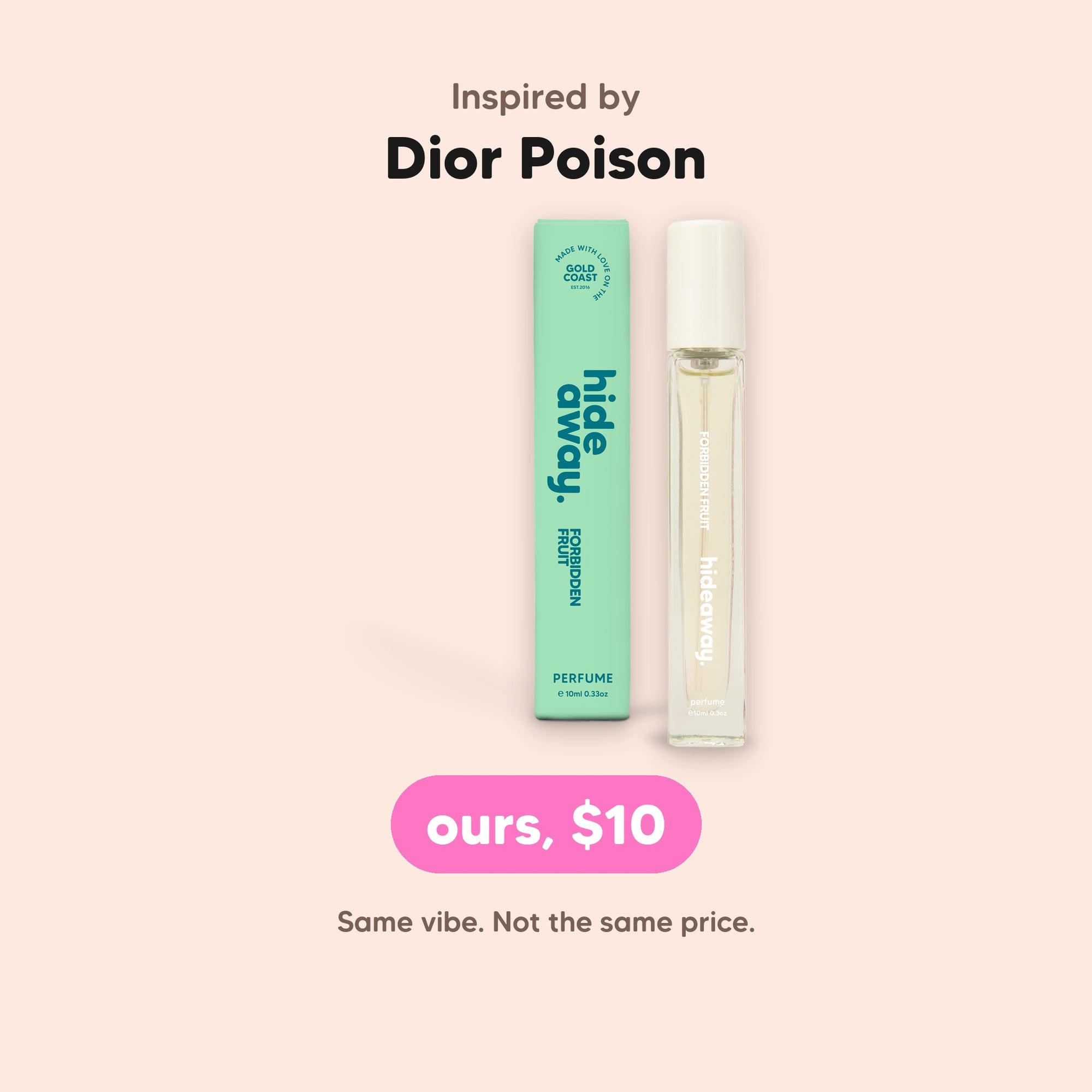 hideaway. Forbidden Fruit Perfume 10ml, inspired by Dior Poison, $10, made in Australia
