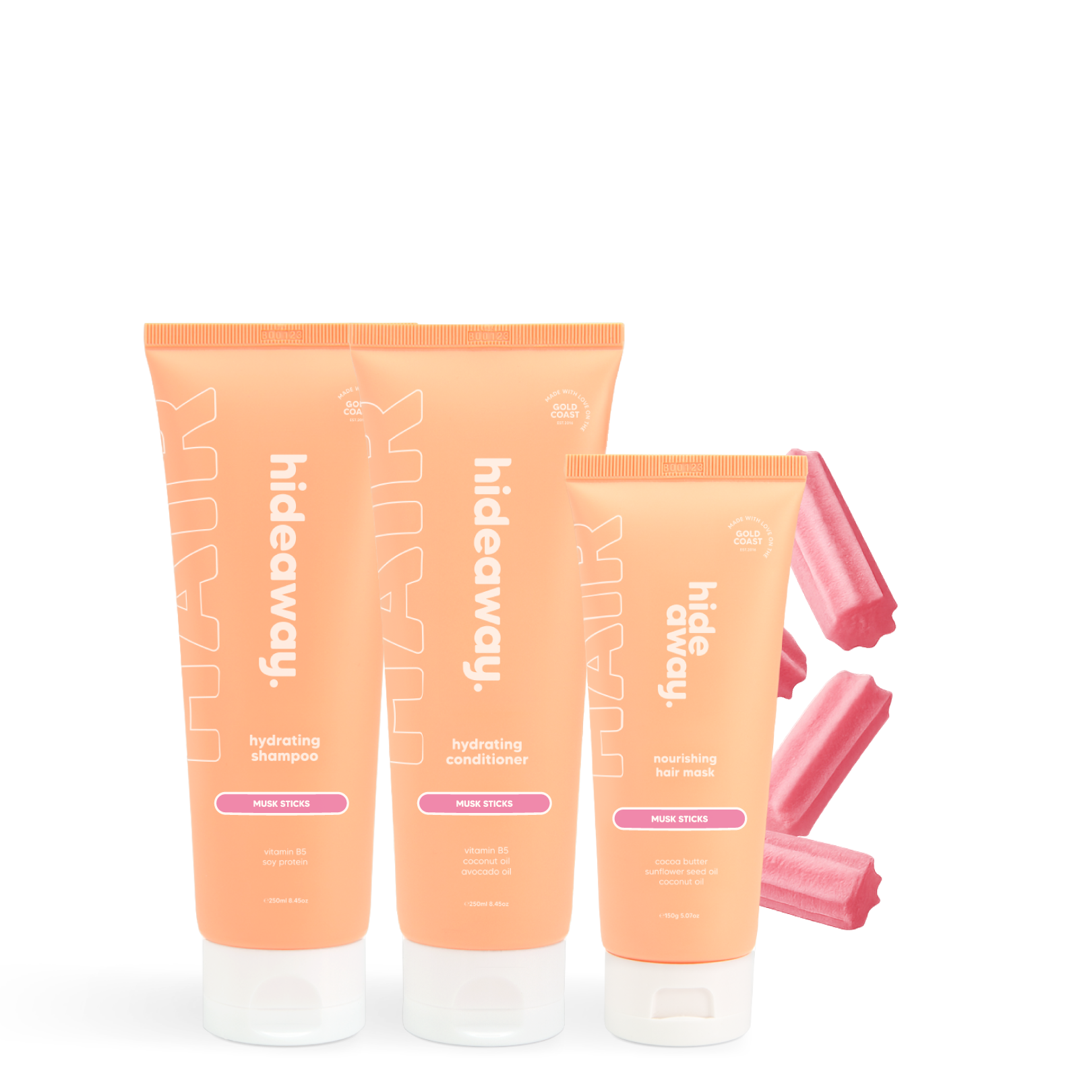 Sweet, nostalgic hair bundle with musk stick scent. Softens, detangles, and smells delicious.