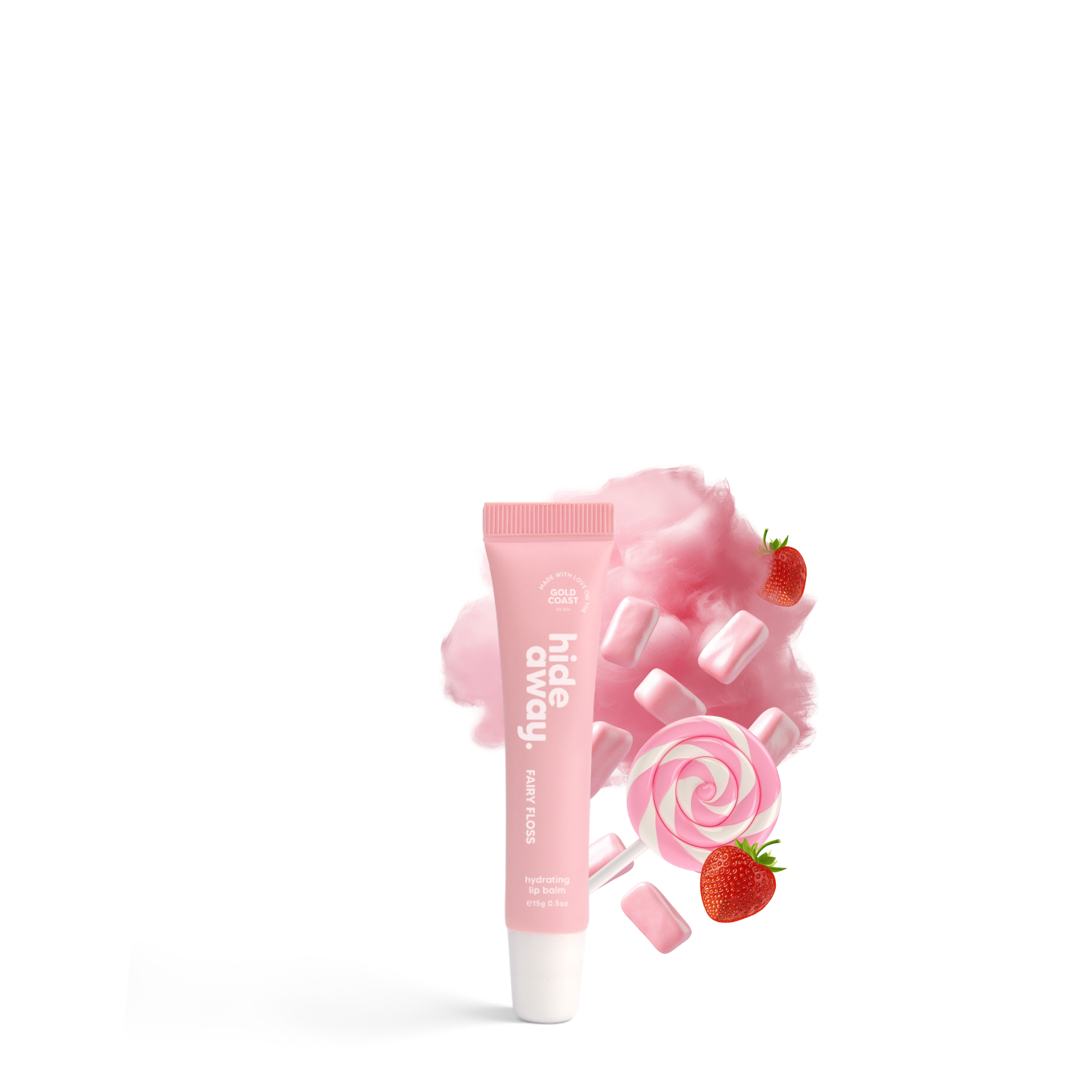 A dreamy lip balm with the sugary scent of fluffy fairy floss. Light, glossy, and ultra-moisturising.