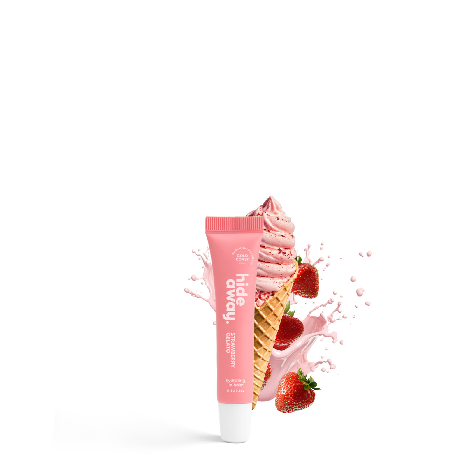 A luscious lip balm with the creamy, fruity scent of strawberry gelato. Soft, hydrating, and oh-so-sweet.