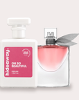 hideaway. Oh So Beautiful perfume 50ml beside the Lancome La Vie Est Belle bottle it is inspired by