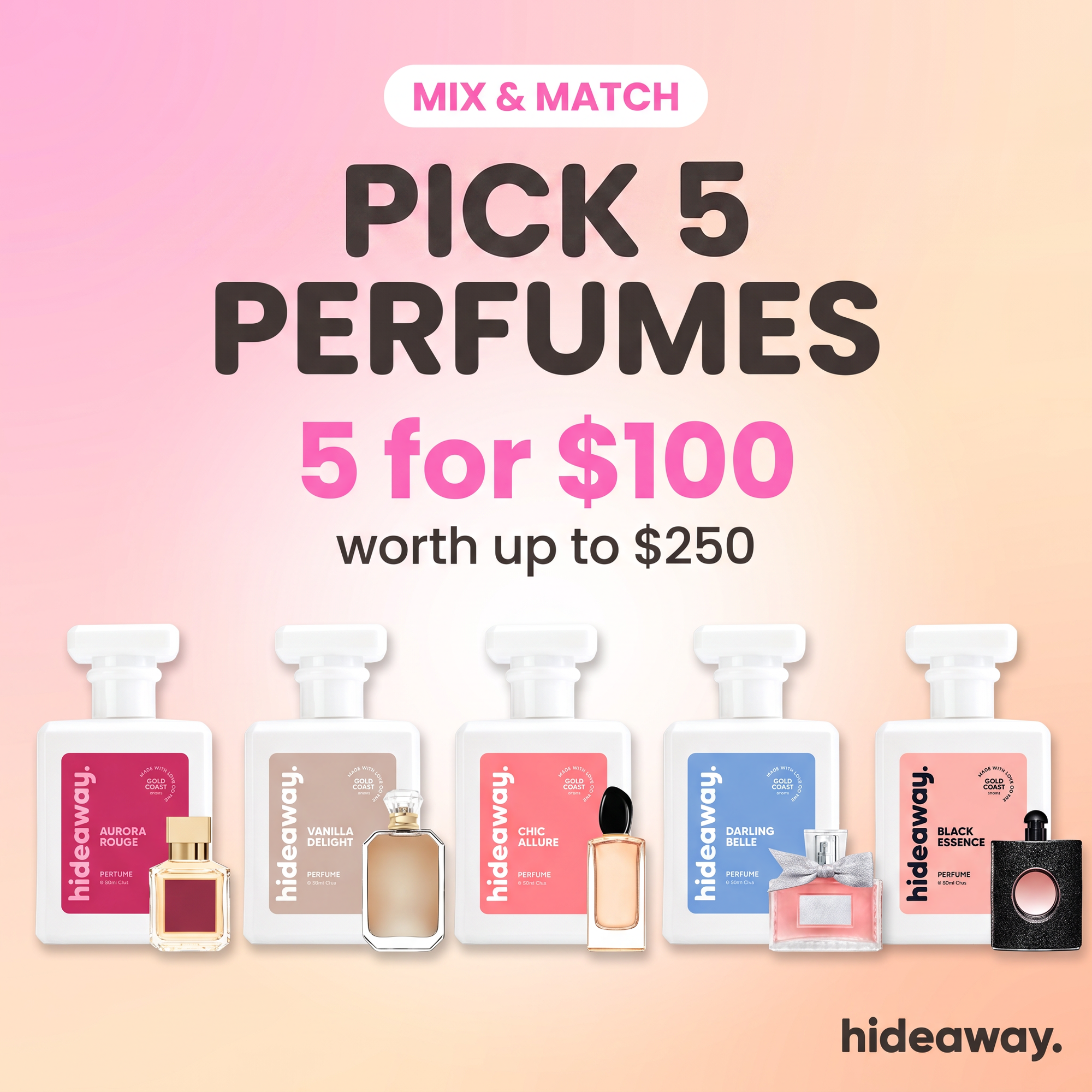 Mix and match, pick 5 perfumes for $100
