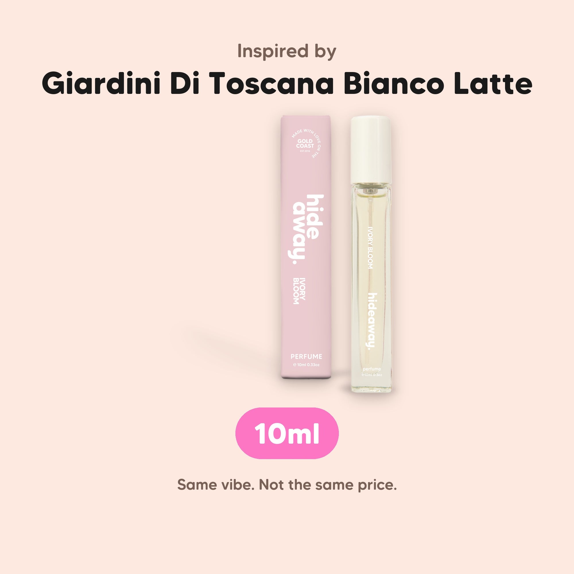 hideaway. Ivory Bloom Perfume 10ml, inspired by Giardini Di Toscana Bianco Latte, made in Australia