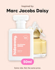 hideaway. Blossom Breeze perfume 50ml beside the Marc Jacobs Daisy bottle it is inspired by, handmade on the Gold Coast