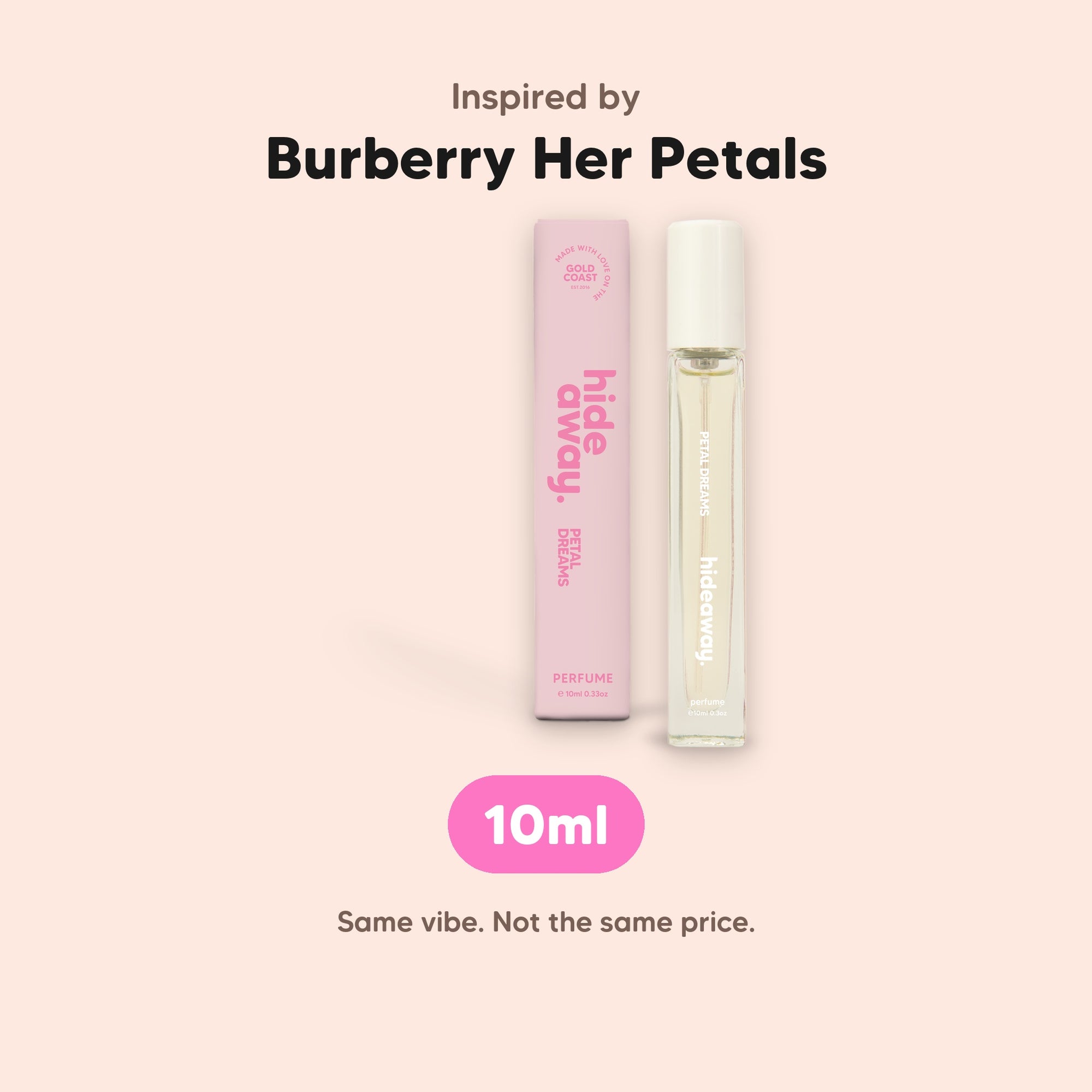 hideaway. Petal Dreams Perfume 10ml, inspired by Burberry Her Petals, made in Australia
