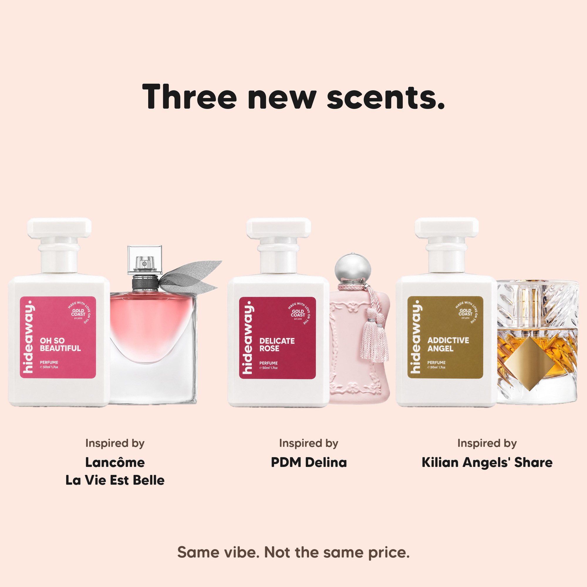 Three new scents inspired by Lancome La Vie Est Belle, PDM Delina and Kilian Angels Share