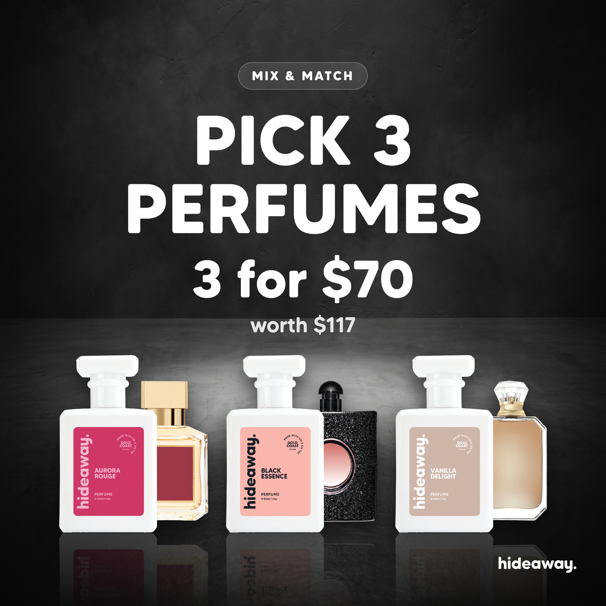 Mix and match, pick 3 perfumes for $70