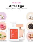Notes inside Alter Ego: Jasmine, bulgarian rose, orange blossom, musk, coumarin, cedar