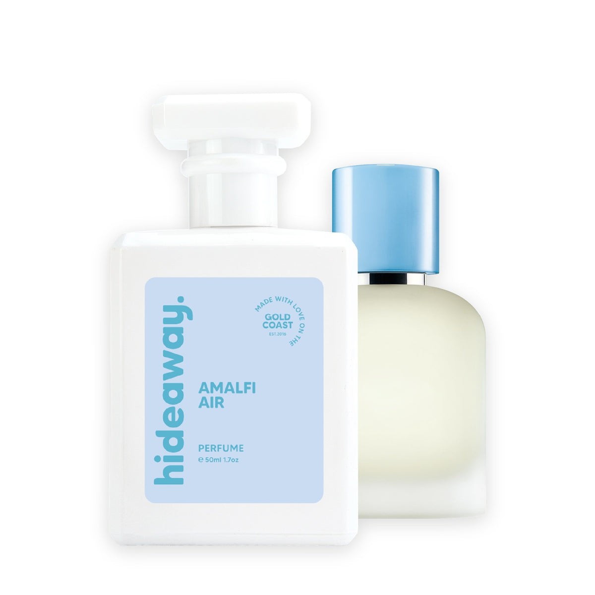 Hideaway. Amalfi Air perfume 50ml beside the Dolce & Gabbana Light Blue bottle it is inspired by