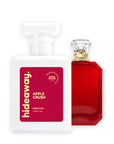 Hideaway. Apple Crush perfume 50ml beside the Kayali Eden Juicy Apple bottle it is inspired by