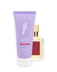 Hideaway. Aurora Rouge exfoliating body scrub beside the MFK Baccarat Rouge 540 bottle it is inspired by