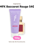 Aurora Rouge exfoliating body scrub, inspired by MFK Baccarat Rouge 540