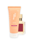 Hideaway. Aurora Rouge hair mask beside the MFK Baccarat Rouge 540 bottle it is inspired by
