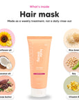 Aurora Rouge hair mask, key ingredients: sunflower oil, coconut oil, cocoa butter, rice bran, soy and vitamin E