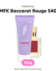 Aurora Rouge shower mousse, inspired by MFK Baccarat Rouge 540
