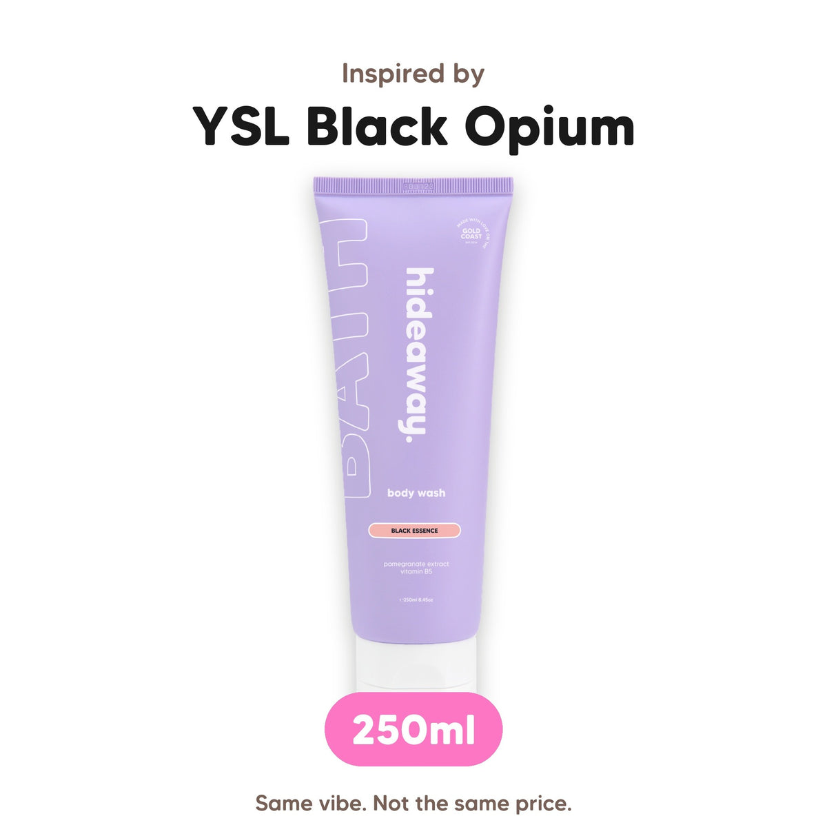 Black Essence body wash, inspired by YSL Black Opium
