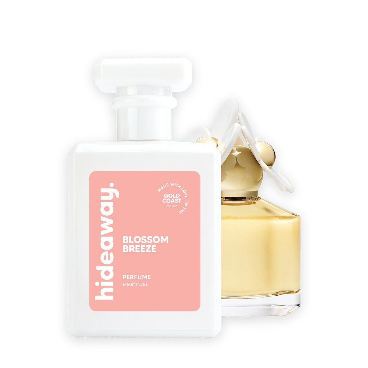 Hideaway. Blossom Breeze perfume 50ml beside the Marc Jacobs Daisy bottle it is inspired by