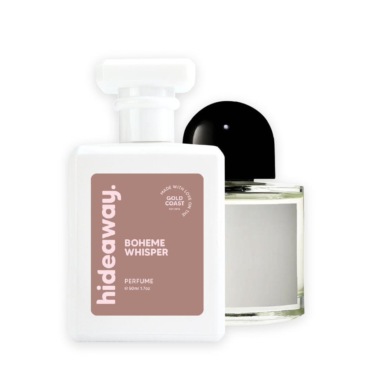 Hideaway. Boheme Whisper perfume 50ml beside the Byredo Gypsy Water bottle it is inspired by