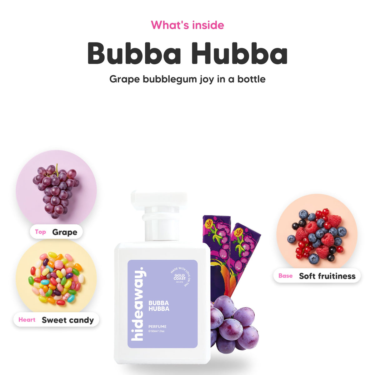 Notes inside Bubba Hubba: Grape, sweet candy, soft fruitiness