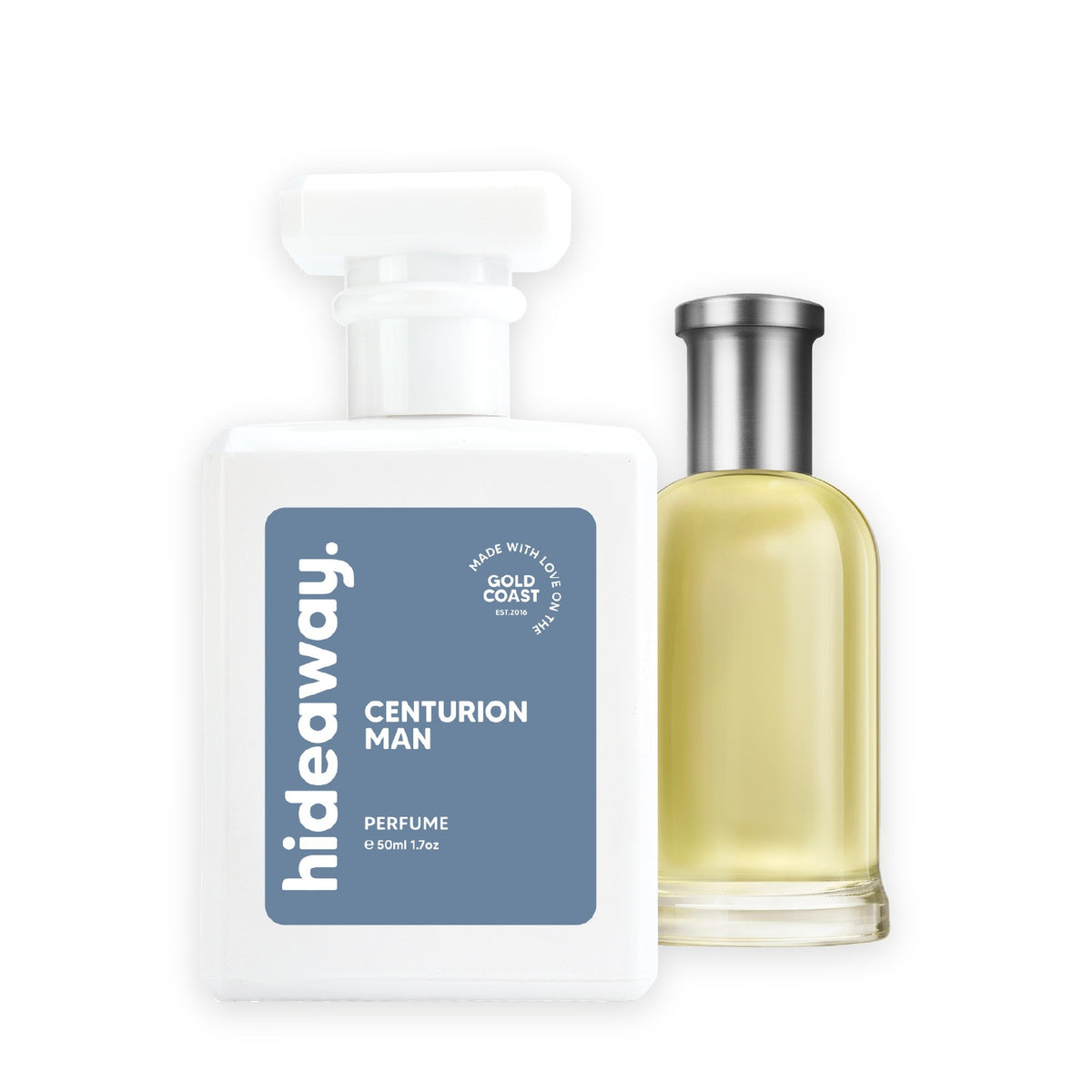 Hideaway. Centurion Man perfume 50ml beside the Hugo Boss Bottled bottle it is inspired by