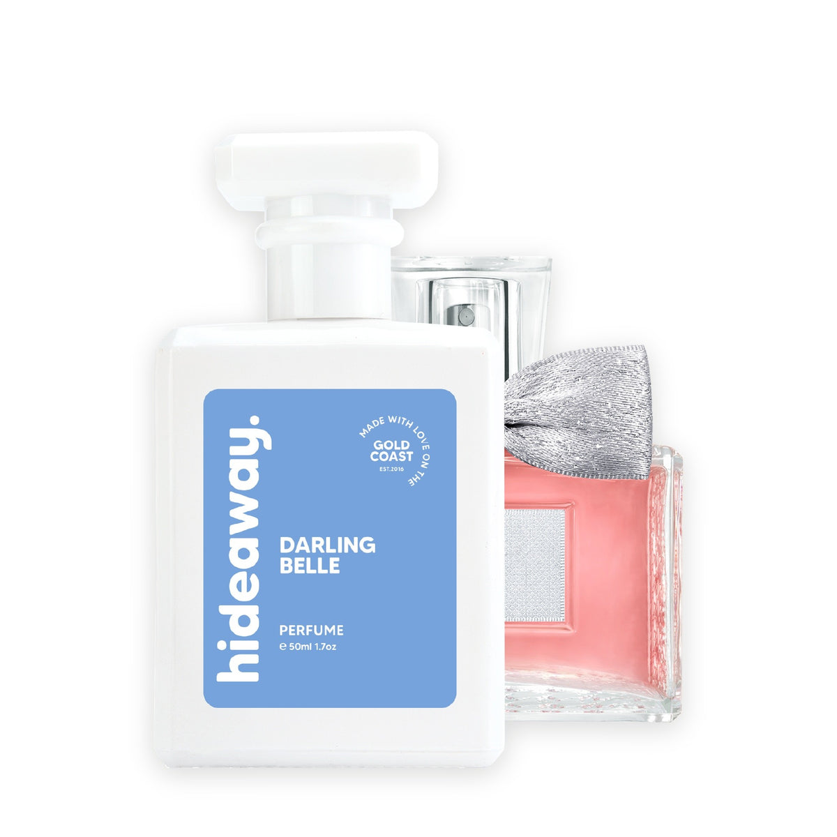 Hideaway. Darling Belle perfume 50ml beside the Miss Dior 2024 Edition bottle it is inspired by