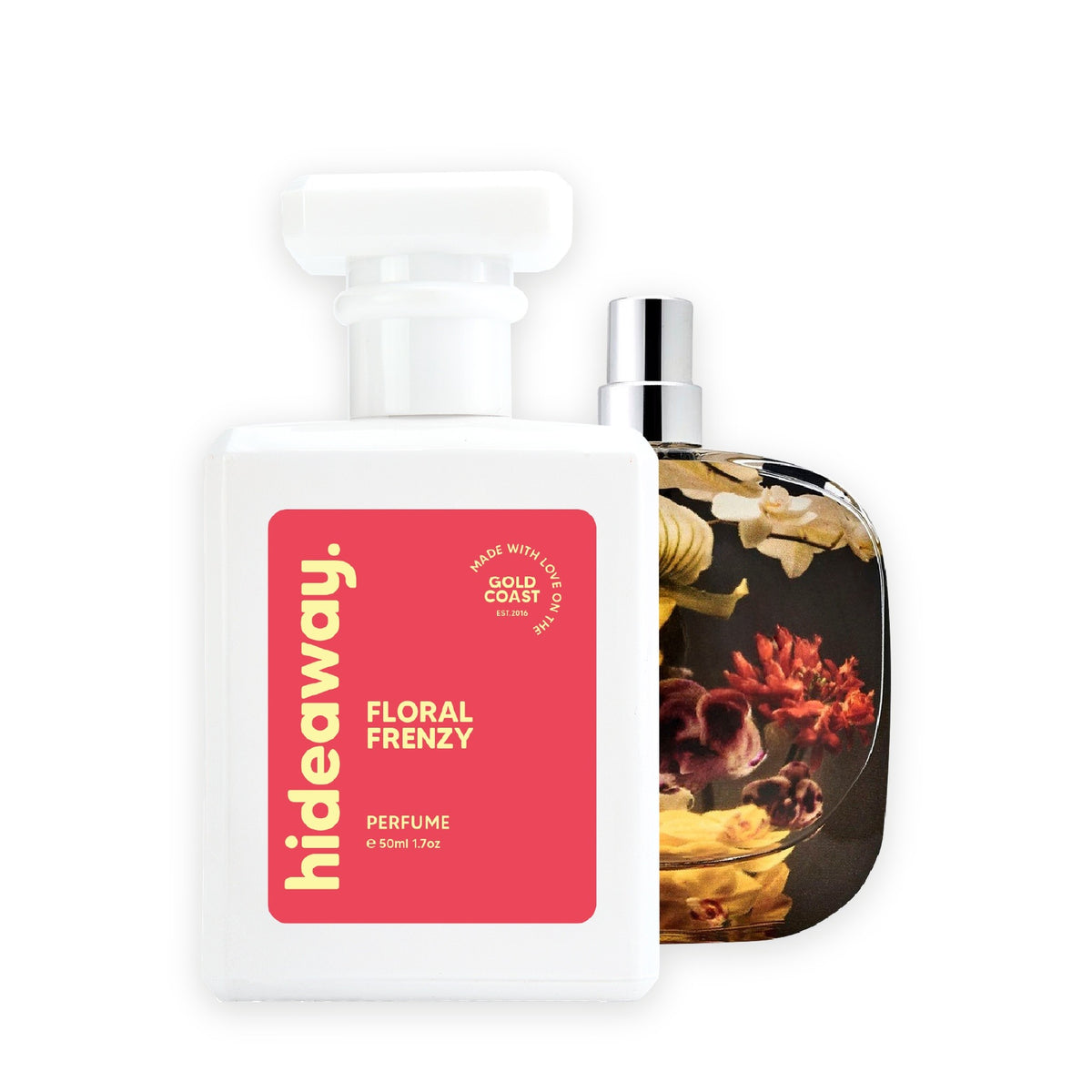 Hideaway. Floral Frenzy perfume 50ml beside the Floral Street Wild Vanilla Orchid bottle it is inspired by
