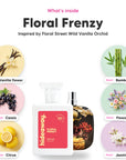 Notes inside Floral Frenzy: Vanilla flower, cassis, citrus, bamboo, flowers, jasmine