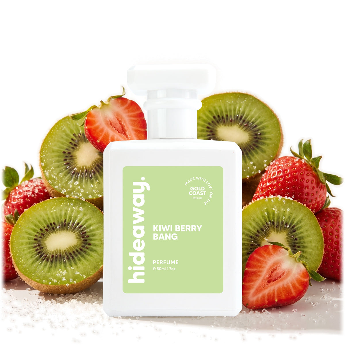 Hideaway. Kiwi Berry Bang perfume 50ml with kiwi fruit and strawberries