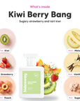 Notes inside Kiwi Berry Bang: Kiwi, strawberry, peach, melon, vanilla, sugar