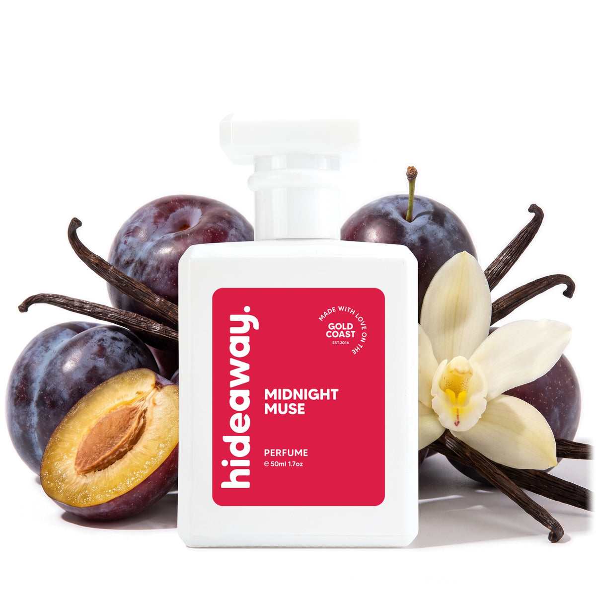 Hideaway. Midnight Muse perfume 50ml with ripe plums and vanilla