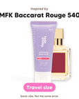 Aurora Rouge exfoliating body scrub mini, inspired by MFK Baccarat Rouge 540